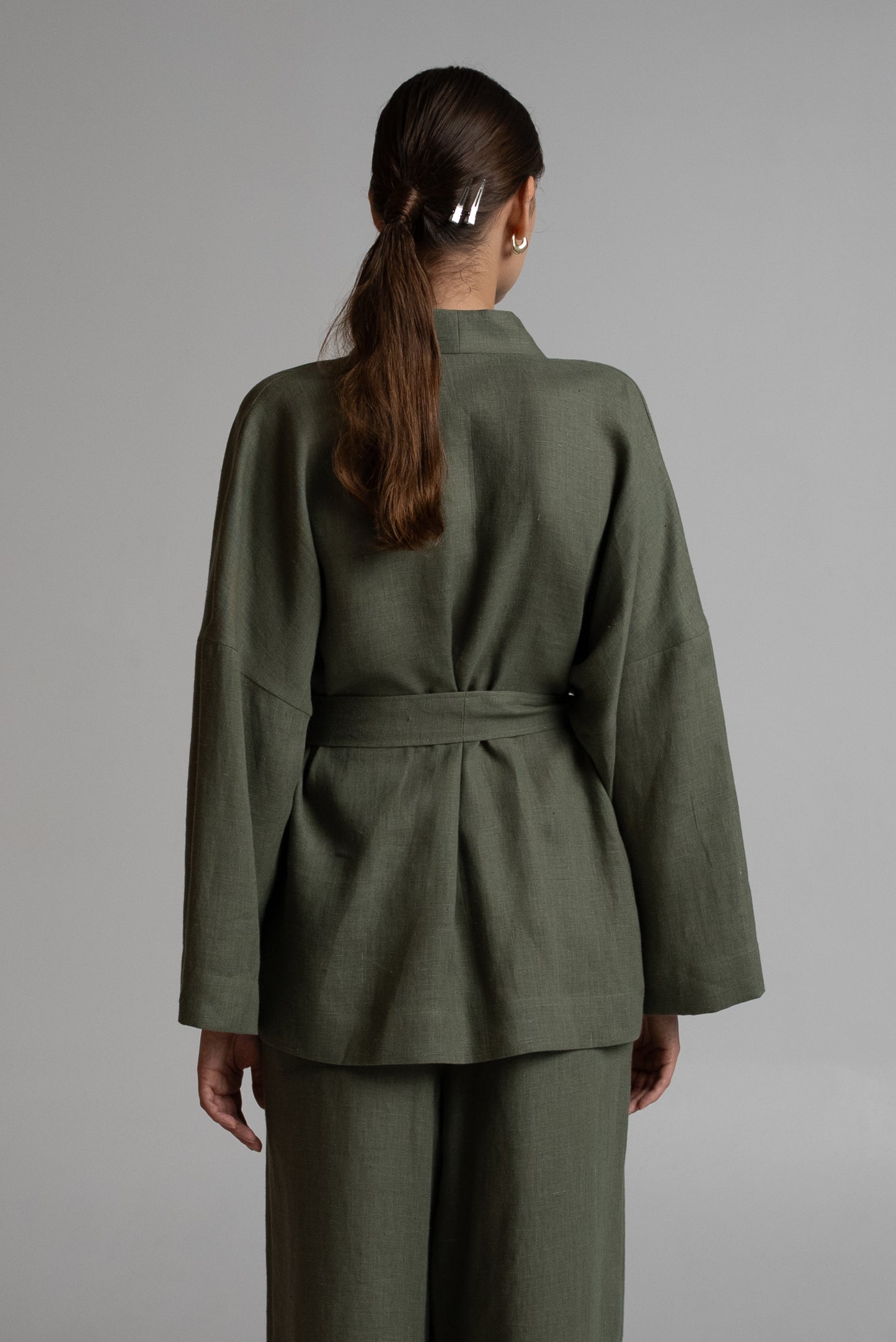 Short kimono in sage