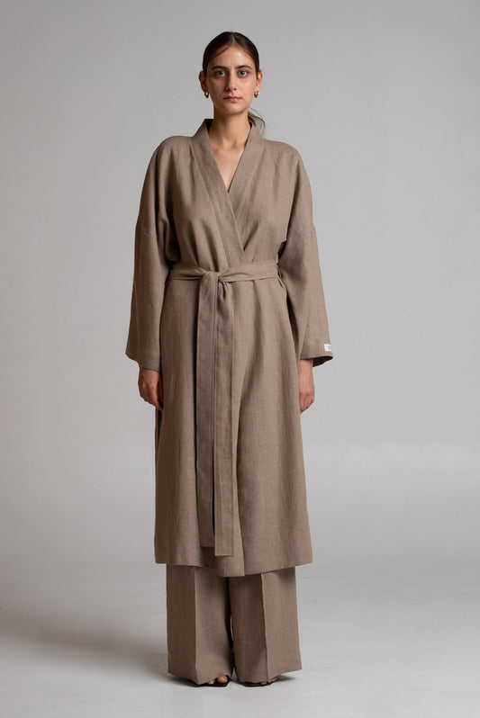 Long kimono in beige