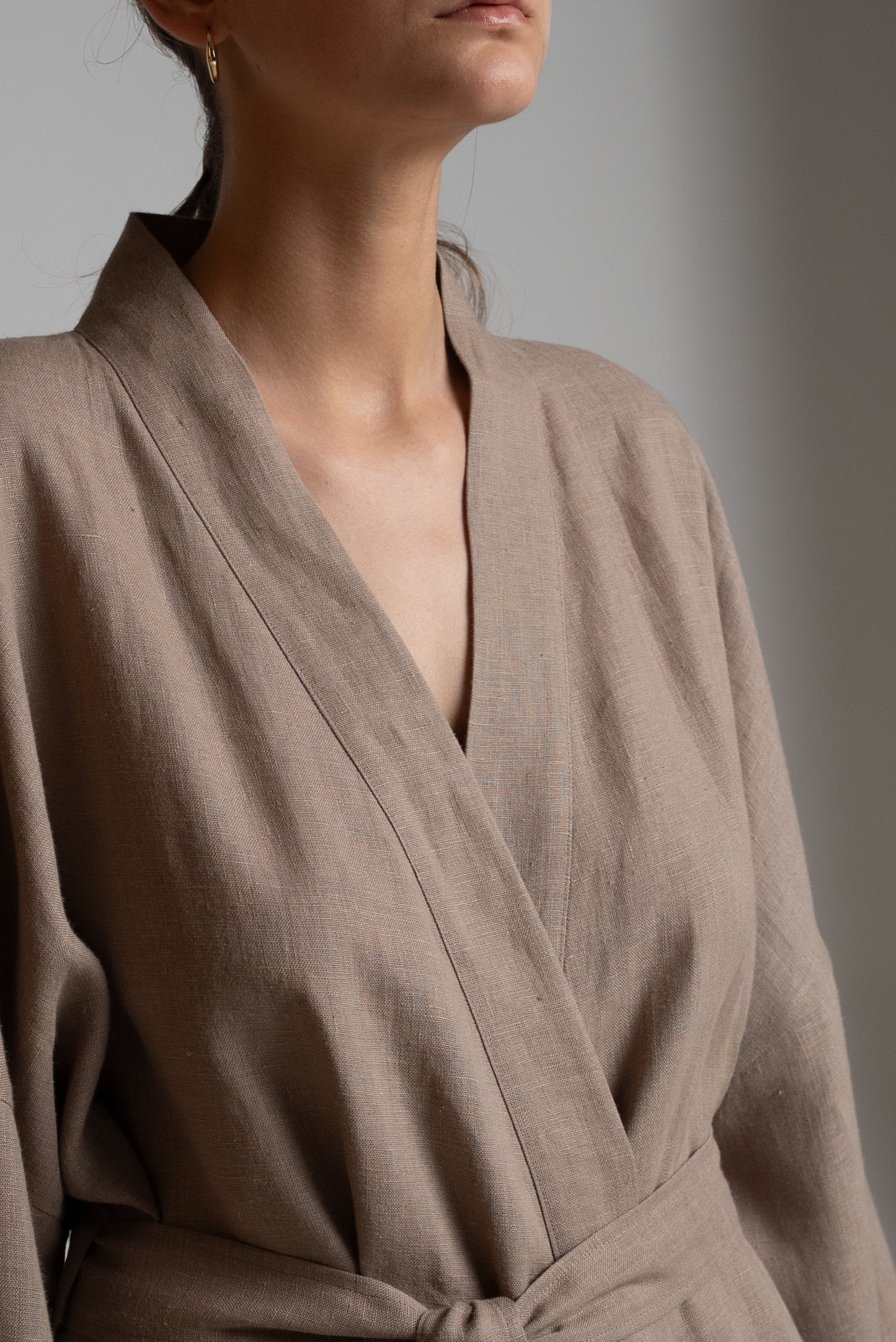 Long kimono in beige