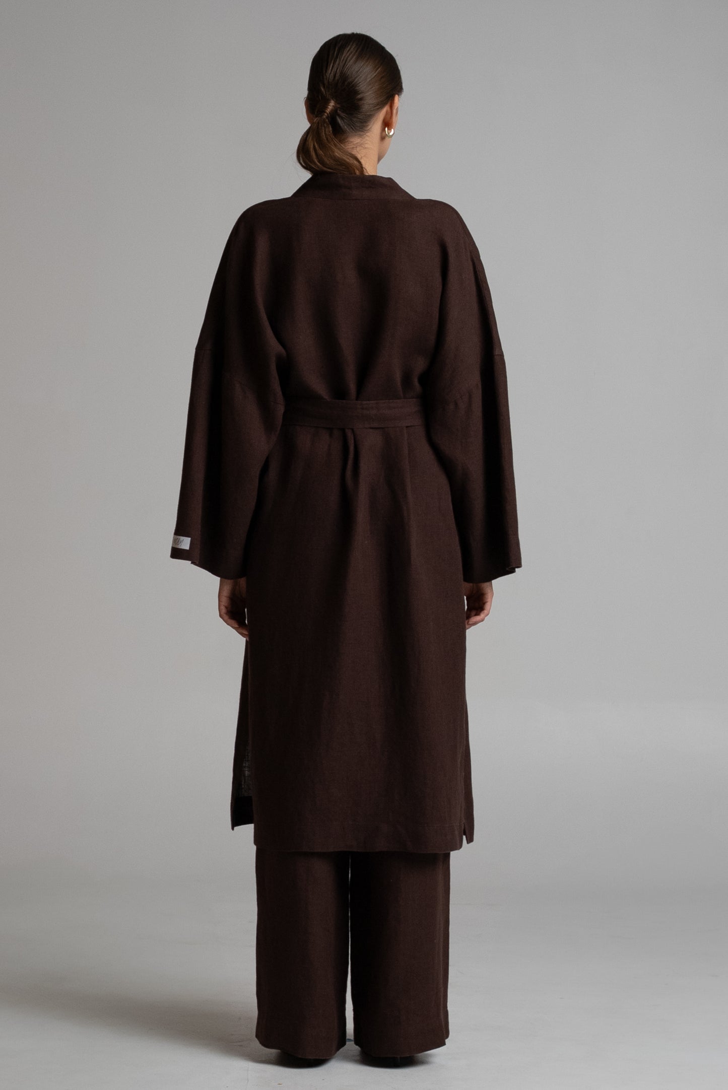 Long kimono in brown