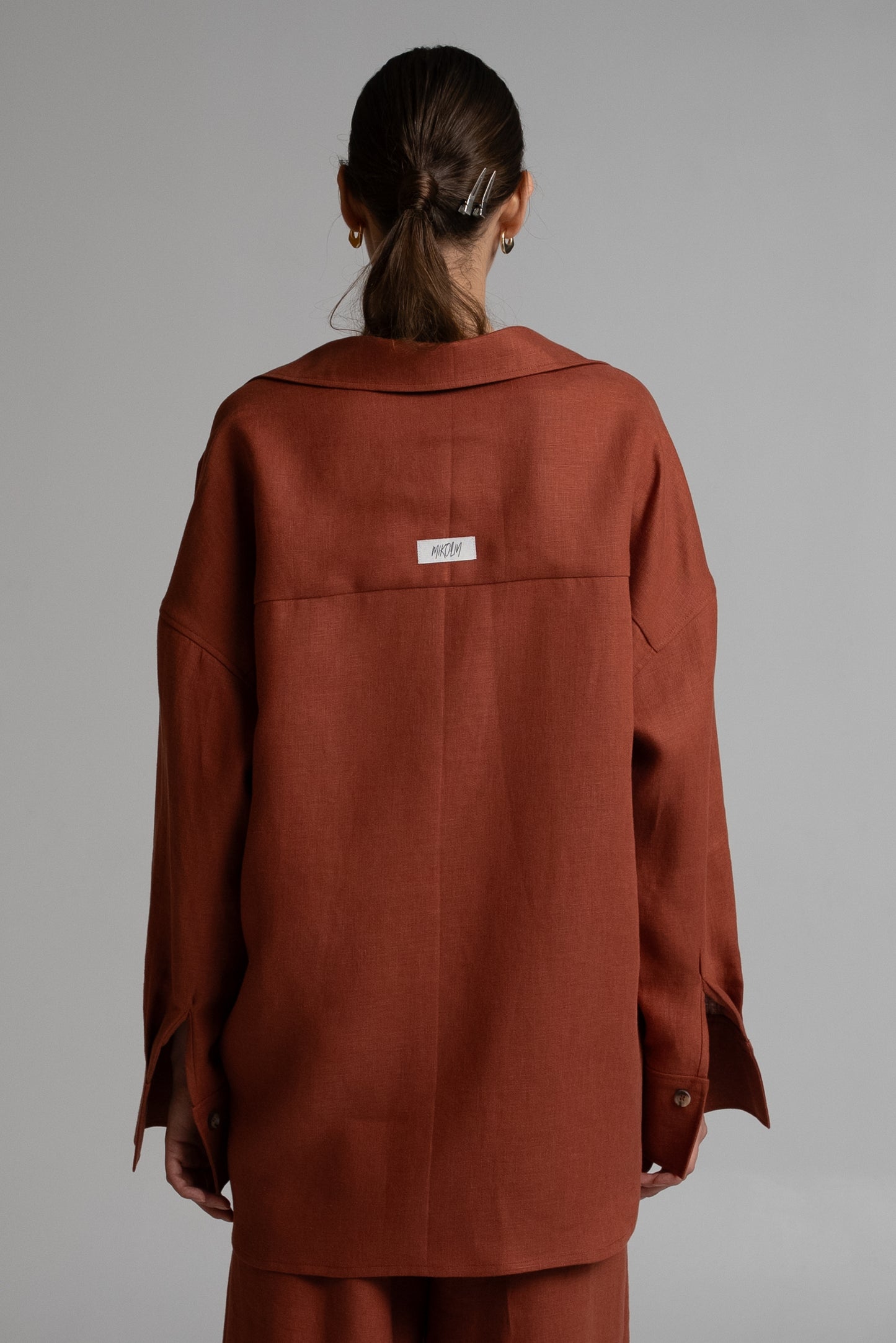 Shirt in terracotta