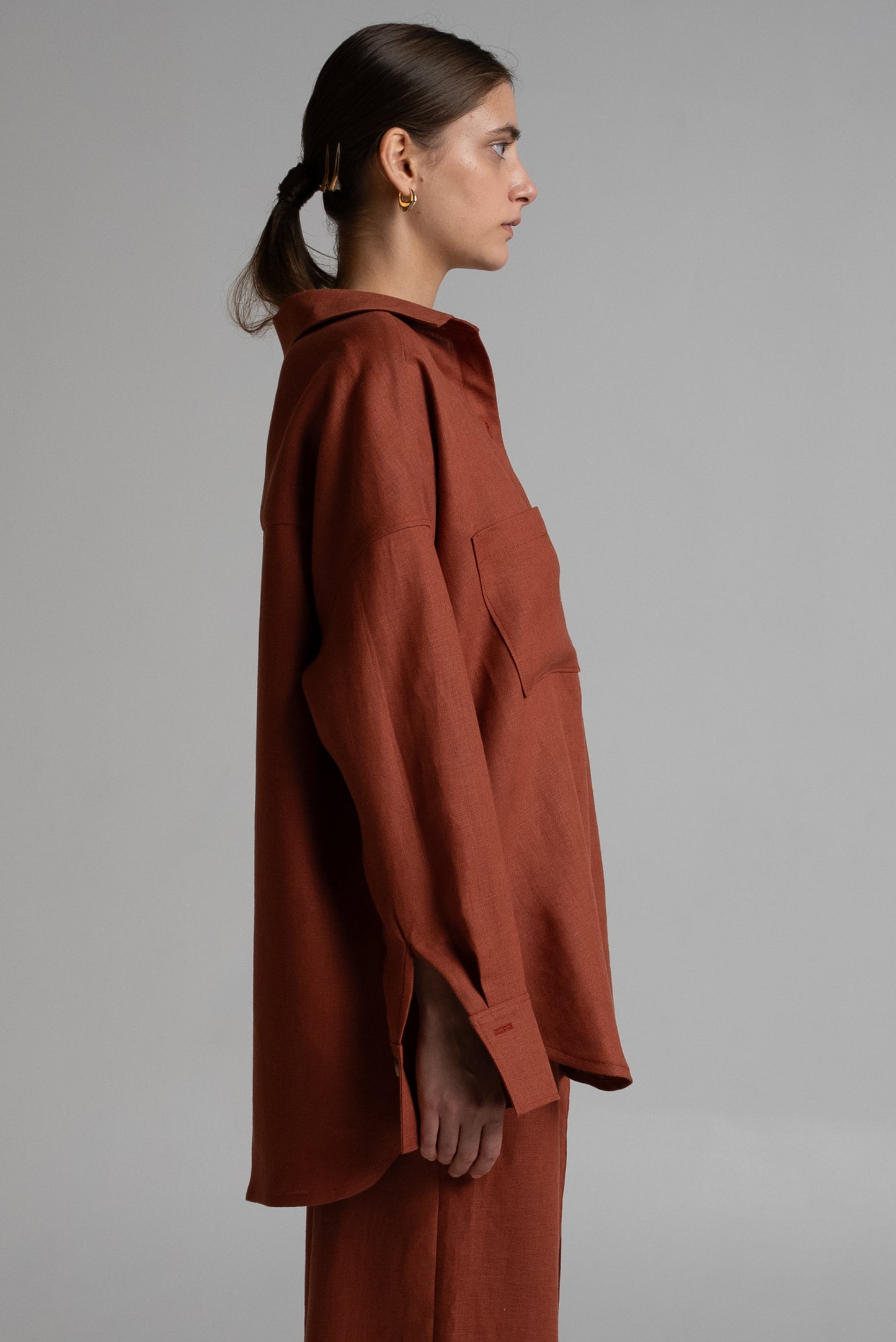 Shirt in terracotta
