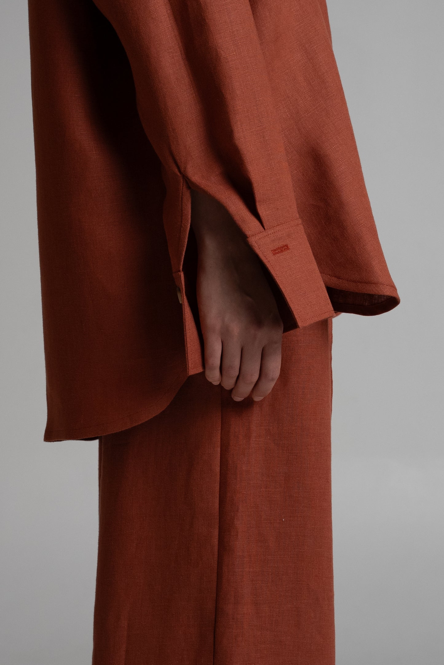 Shirt in terracotta