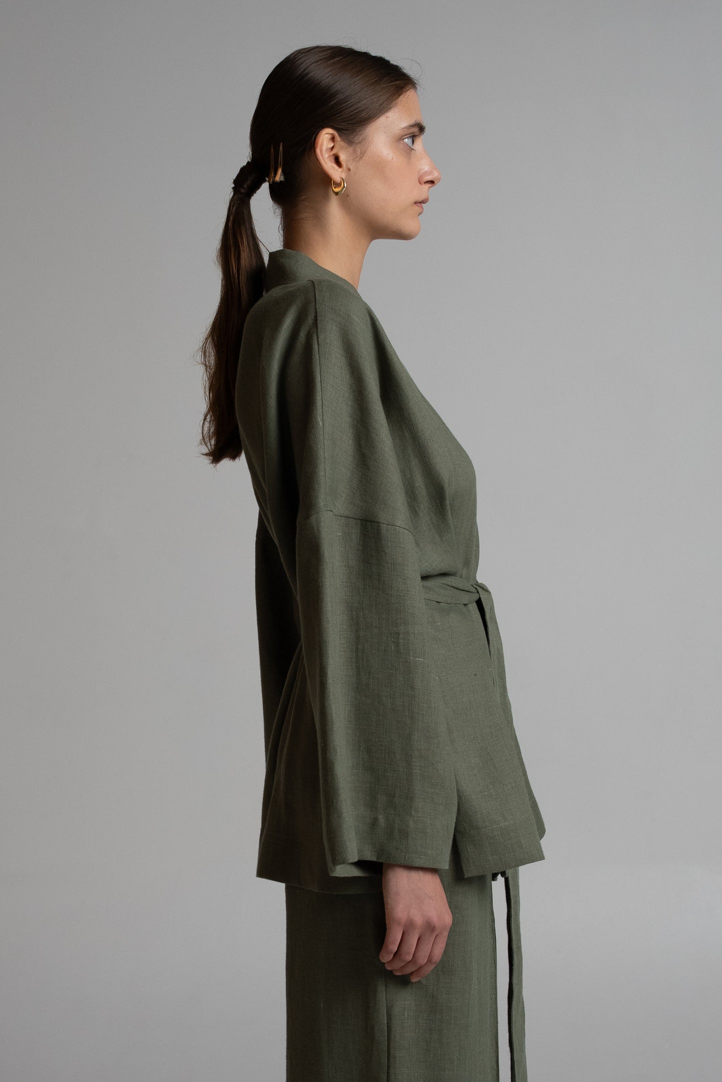 Short kimono in sage