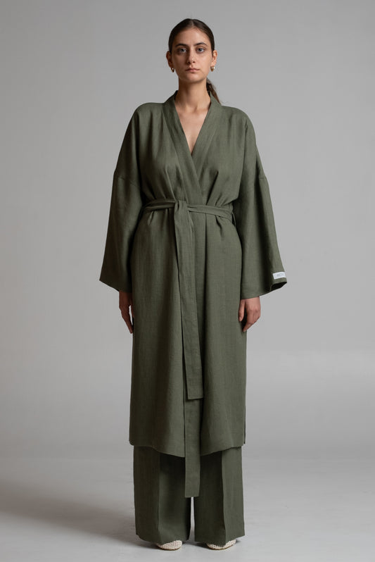 Long kimono in sage