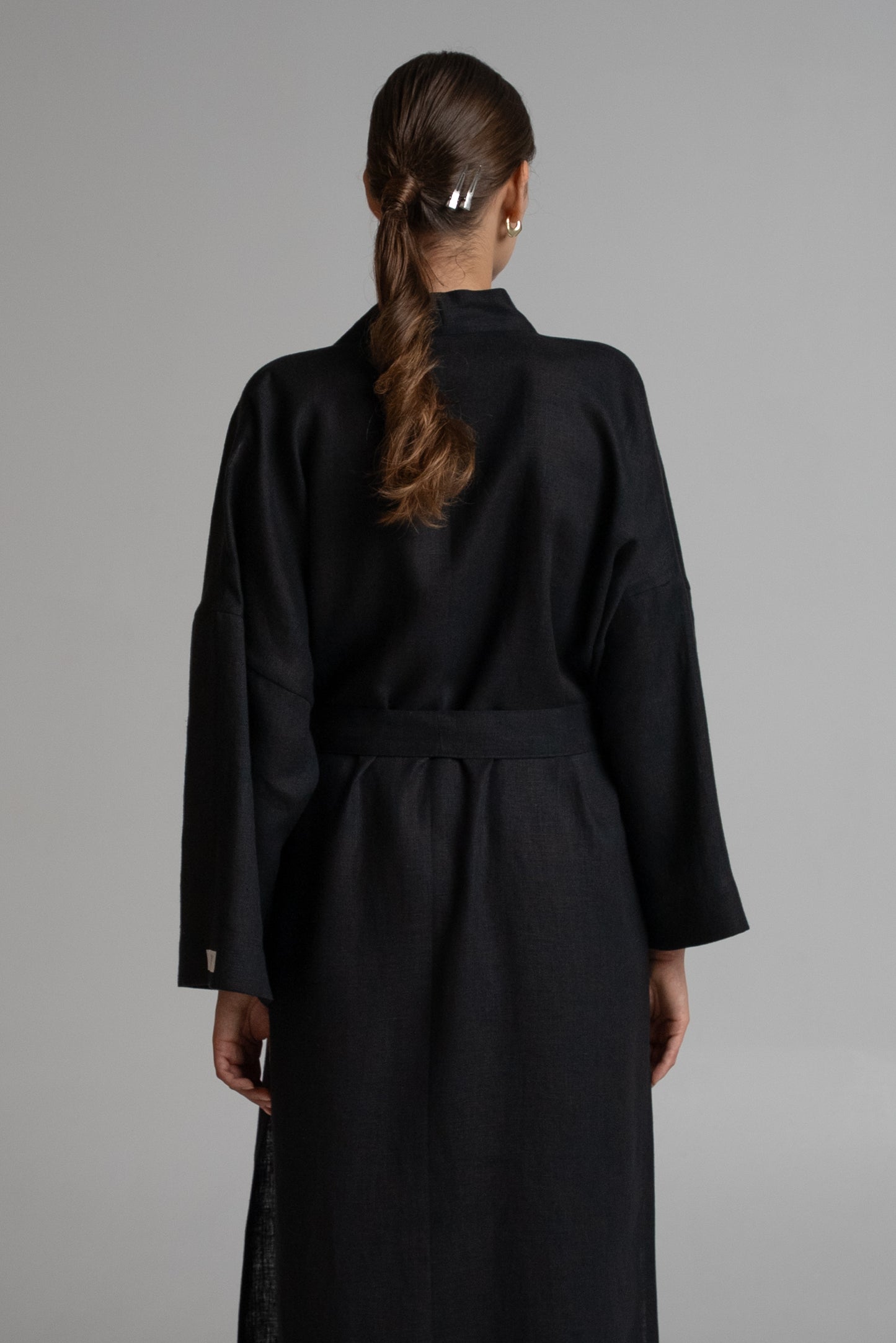 Long kimono in black
