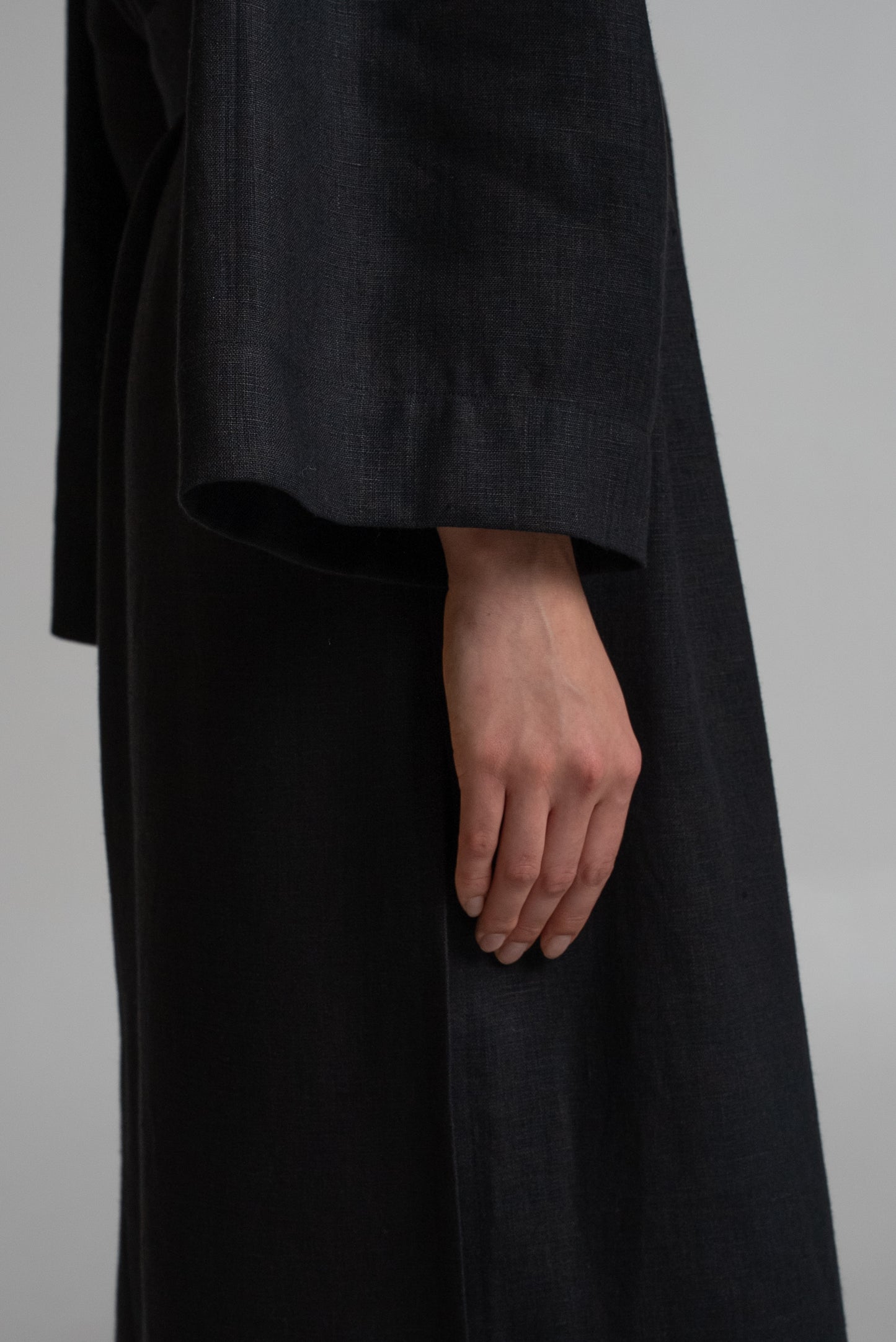 Long kimono in black